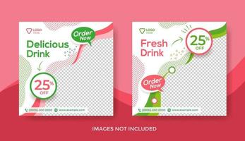 Fresh Drink Menu Banner Template vector