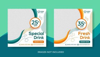 Fresh Drink Menu Banner Template