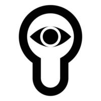 Keyhole eye looking Lock door Look concept icon black color vector illustration flat style image