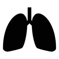 Lungs human icon black color vector illustration flat style image