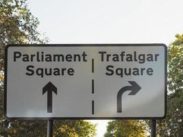 Parliament Square and Trafalgar Square sign photo