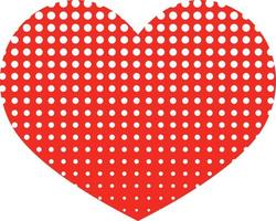 Red heart with white polka dots pattern vector