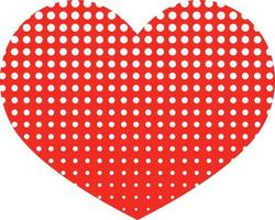 Red heart with white polka dots pattern vector