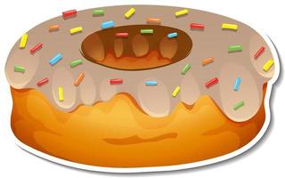 donut con topping de azúcar arcoiris vector
