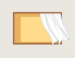 Simple window with white curtain vector