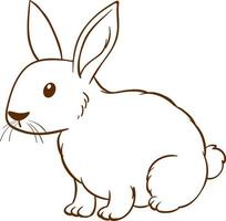 Rabbit in doodle simple style on white background vector