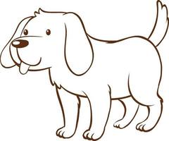 Dog in doodle simple style on white background vector