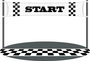 Race line with start banner isolated vector