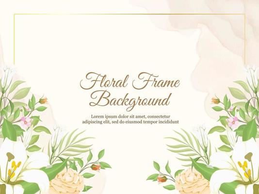 Beautifull Wedding Banner Background with Lily Flowers