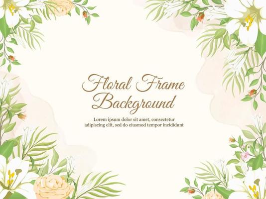 Beautifull Wedding Banner Background with Lily Flowers