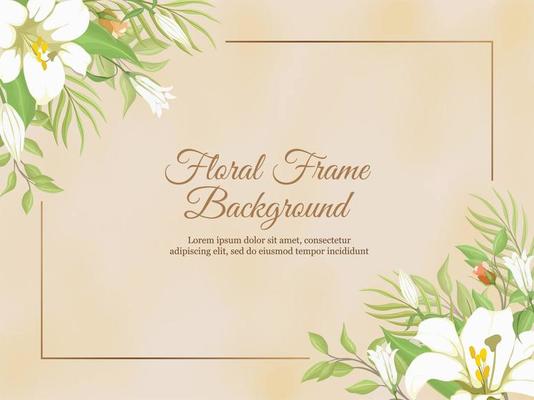 Beautifull Wedding Banner Background with Lily Flowers