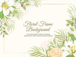 hermoso fondo de banner de boda con flores de lirio vector