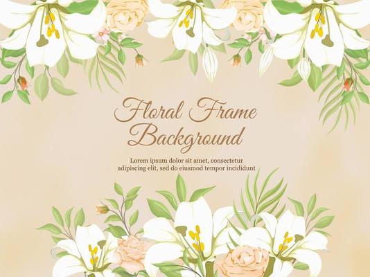 Beautifull Wedding Banner Background with Lily Flowers