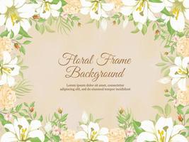 hermoso fondo de banner de boda con flores de lirio vector