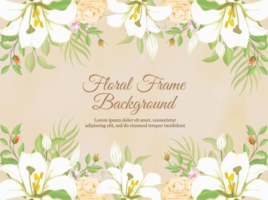 Beautifull Wedding Banner Background with Lily Flowers