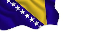 Bosnia flag waving illustration with copy space on isolated background vector