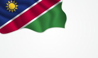 Namibia flag waving illustration with copy space on isolated background vector