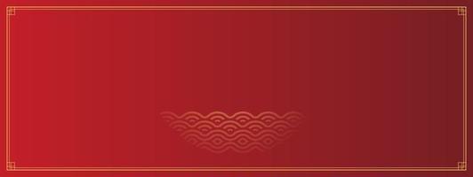 banner horizontal color de fondo rojo. elementos del año nuevo chino vector