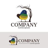 Beautiful standing bird logo design template vector