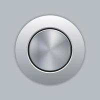 Push button with metallic radial texture. vector