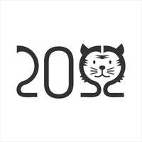 2022 símbolo moderno de cabeza de tigre en el diseño del año nuevo chino. elemento vectorial vector