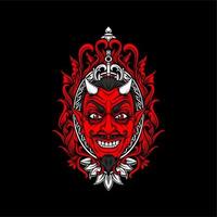 miling devil face with awesome background vector