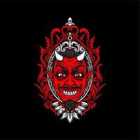 miling devil face with awesome background vector