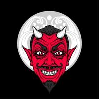 miling devil face with awesome background vector