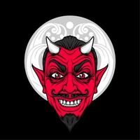 miling devil face with awesome background vector