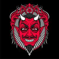 miling devil face with awesome background vector