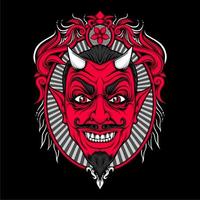 miling devil face with awesome background vector