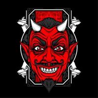 miling devil face with awesome background vector