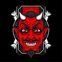 miling devil face with awesome background vector