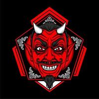 miling devil face with awesome background vector