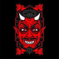 miling devil face with awesome background vector