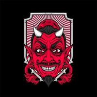 miling devil face with awesome background vector