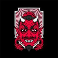 miling devil face with awesome background vector