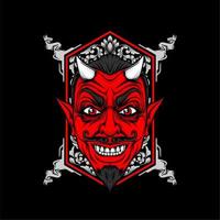 miling devil face with awesome background vector