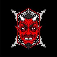 miling devil face with awesome background vector