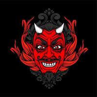 miling devil face with awesome background vector