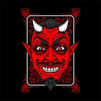 miling devil face with awesome background vector