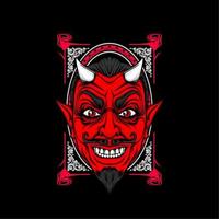 miling devil face with awesome background vector