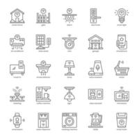 paquete de iconos de hogar inteligente para el diseño de su sitio web, logotipo, aplicación, ui. diseño de contorno de icono de casa inteligente. ilustración de gráficos vectoriales y trazo editable. vector