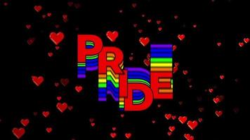 Pride Animated Motion Graphics with Hearts Flying in the Background video