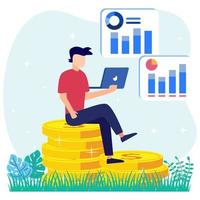 Illustration vector graphic cartoon character of business growth