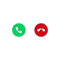Accept and Decline Call Icon Vector. Answer and Reject Button Sign Symbol
