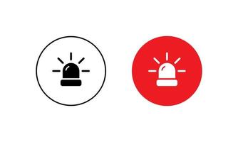 Siren, Emergency Alarm Icon Vector in Flat Style