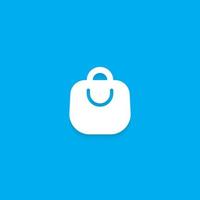 vector de icono de bolsa de compras en línea en estilo plano