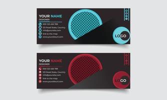 Email signature template or email footer and personal social media cover design . Email signature design and professional facebook banner template. vector