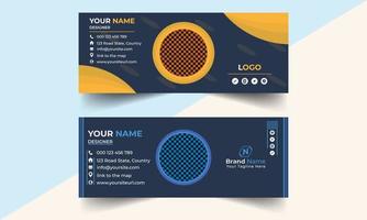 Email signature template or email footer and personal social media cover design . Email signature design and professional facebook banner template. vector